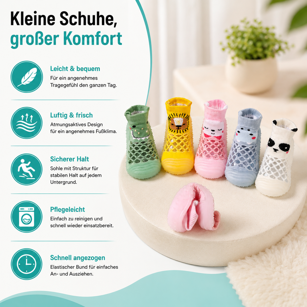 Rutschfeste Babyschuhe – Weich, Atmungsaktiv & Bequem für Erste Schritte