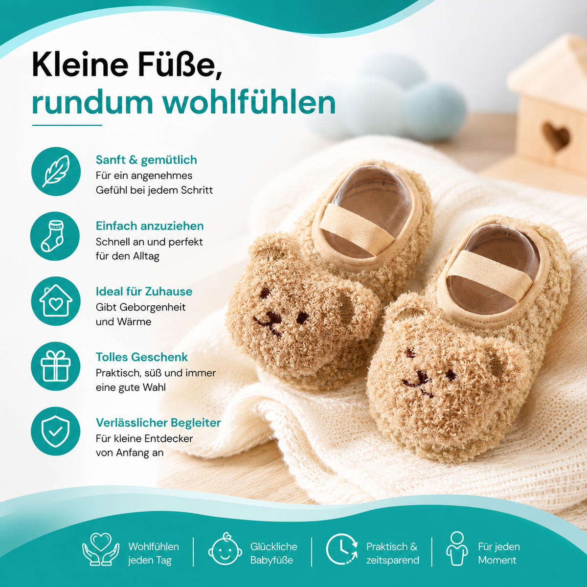 Kuschelige Baby-Socken– Sicher & Warm bei den ersten Schritten
