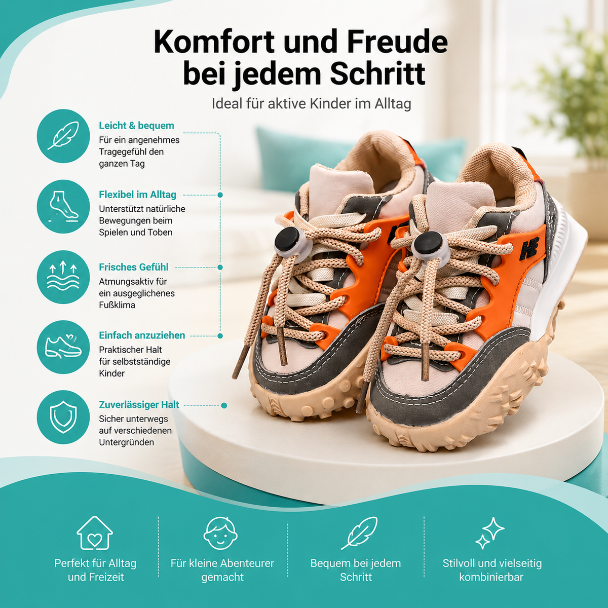 Kinder Turnschuhe– Bequem, Atmungsaktiv & Rutschfest