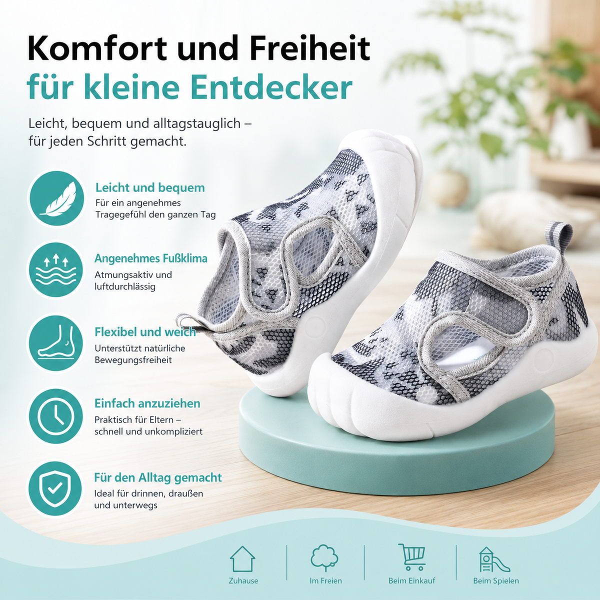 Leichte Anti-Rutsch Baby Sandalen – Komfort für kleine Füße