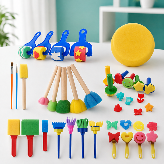 Kreatives Malset für Kinder – 30 DIY Schwamm & Stempel Tools