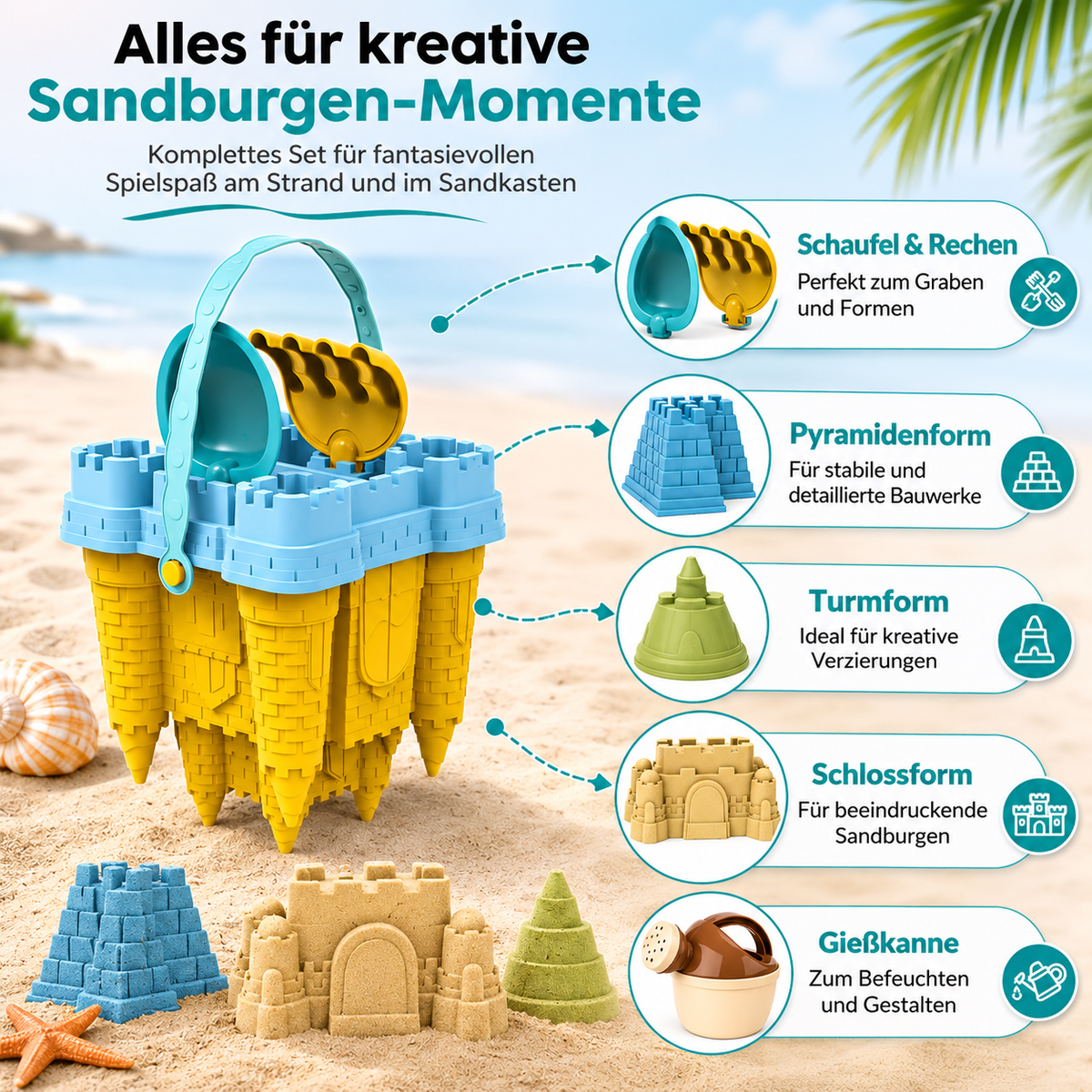 Baby Schloss Strandspielzeug Satz – Kreativer Sandburgenbau