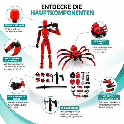 Voll bewegliche Roboter-Figur – Kreatives Spielen & Posen