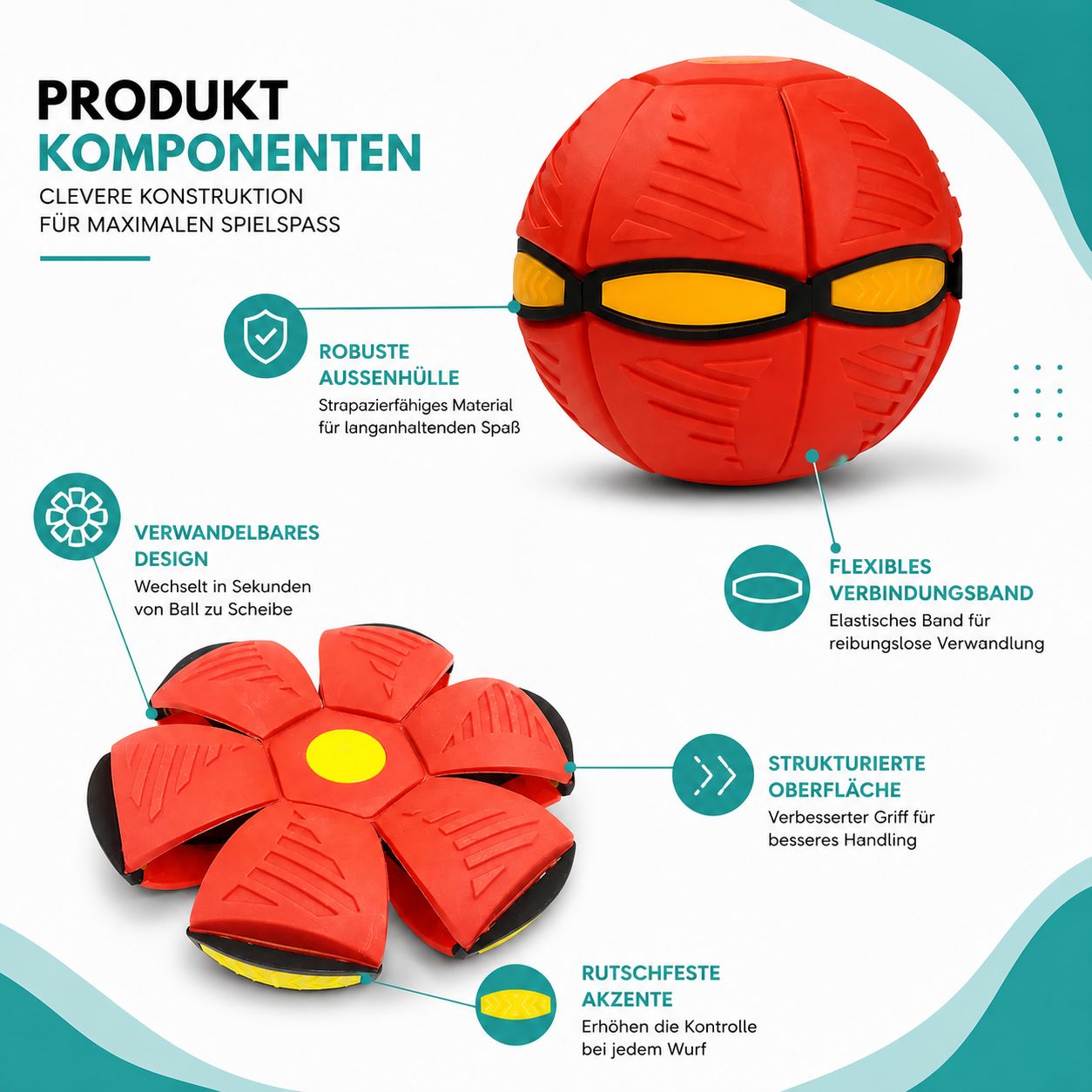 2-in-1 UFO Frisbee und Ball – Das perfekte Wurfspielzeug für Draußen