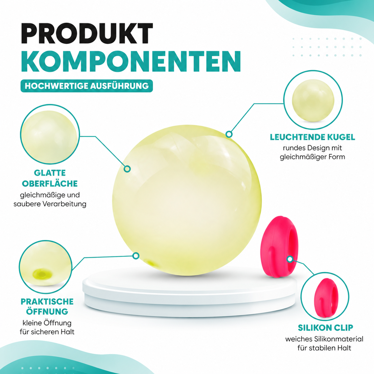 Elastischer Wasser- und Luftspielball für Garten und Strand