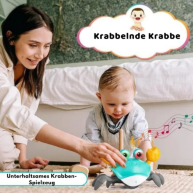 Interaktives Krabben Spielzeug für Babys mit Musik und LED Licht