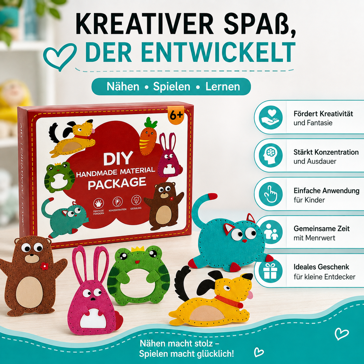 Spielerisches Basteln fördert Kreativität und Konzentration.