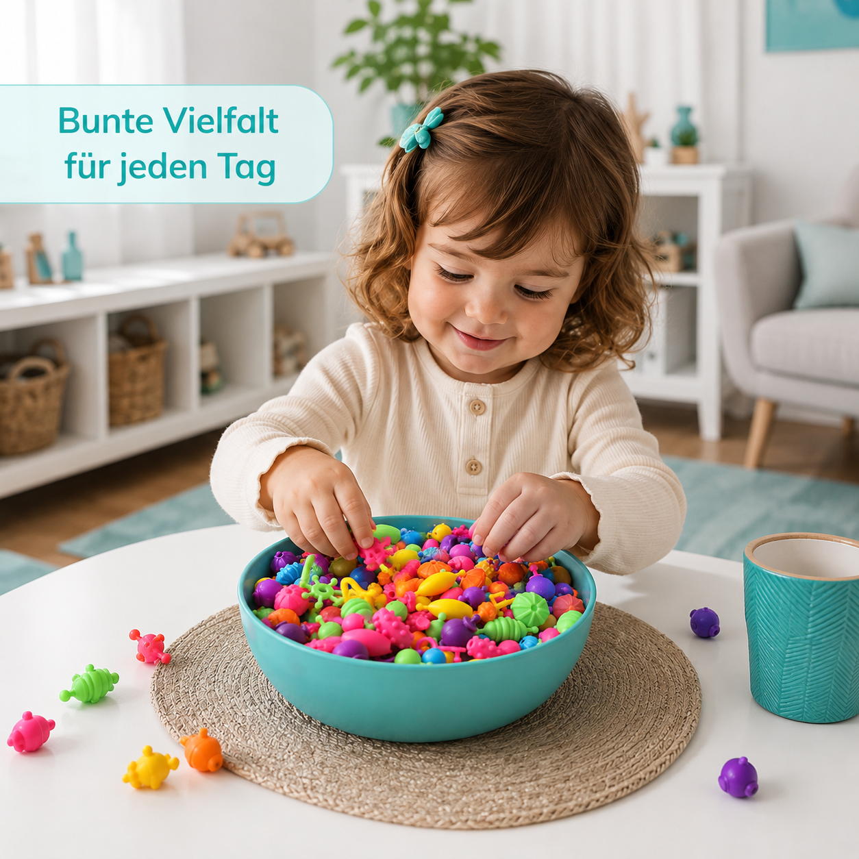 100-teiliges Pop-Perlen DIY-Schmuckset – Kreativer Prinzessinnen-Bastelspaß