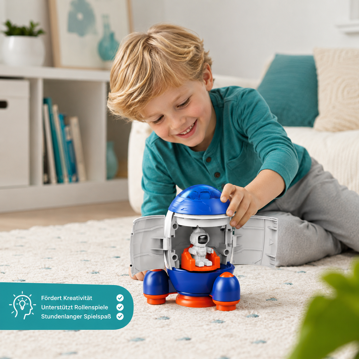 3-in-1 Weltraum Raketen-Spielset mit Astronaut