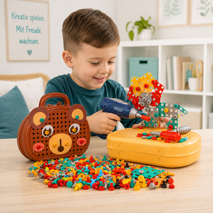 Kinder Werkzeugset mit Spielzeugbohrer für kreatives Bauen