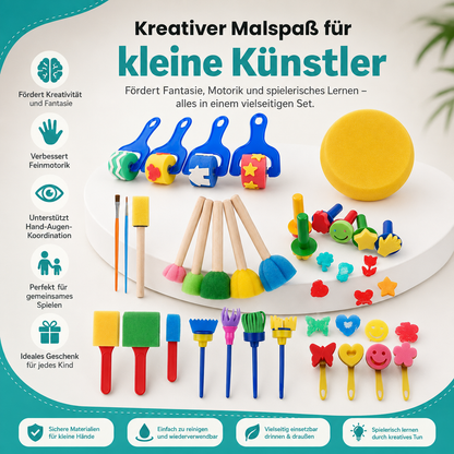 Kreatives Malset für Kinder – 30 DIY Schwamm & Stempel Tools