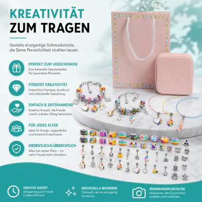 Schmuck-Bastelset für Mädchen – 66 Teile für kreativen Bastelspaß
