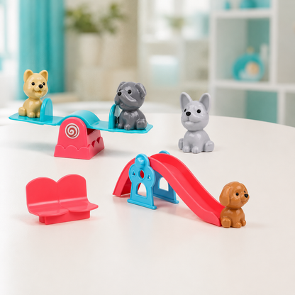 Spielzeug Haustierhaus für Kinder – Rollenspiel mit Hund & Katze
