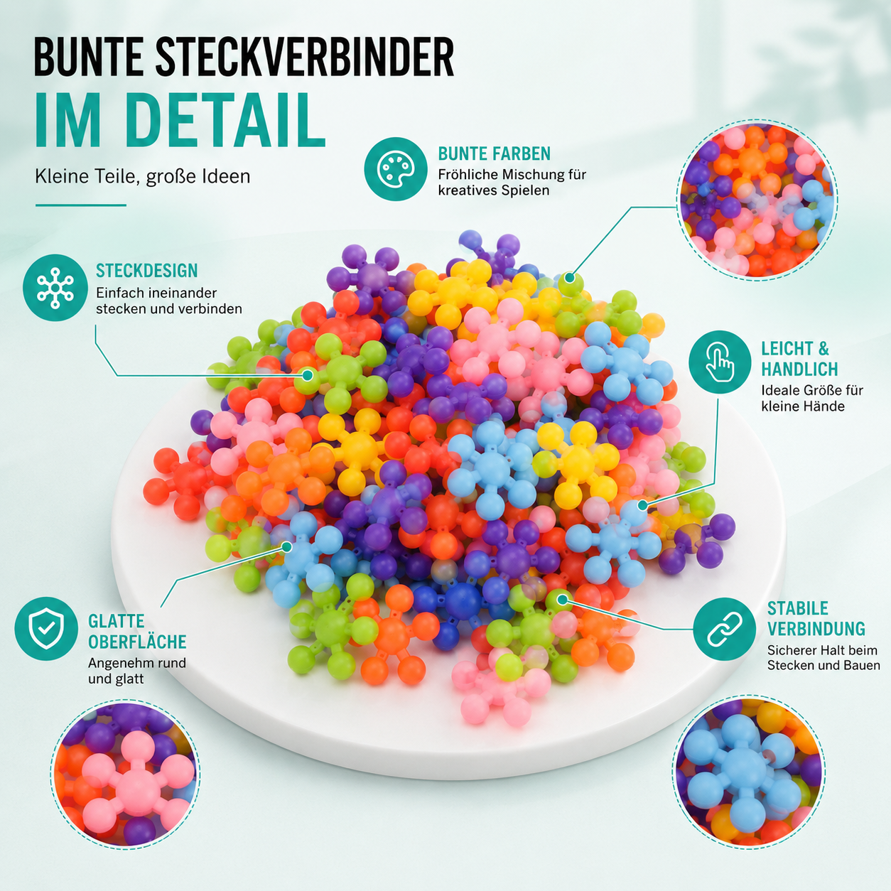 3D-Schneeflocken-Bausatz – Drehbare Bausteine für kreativen Spielspaß