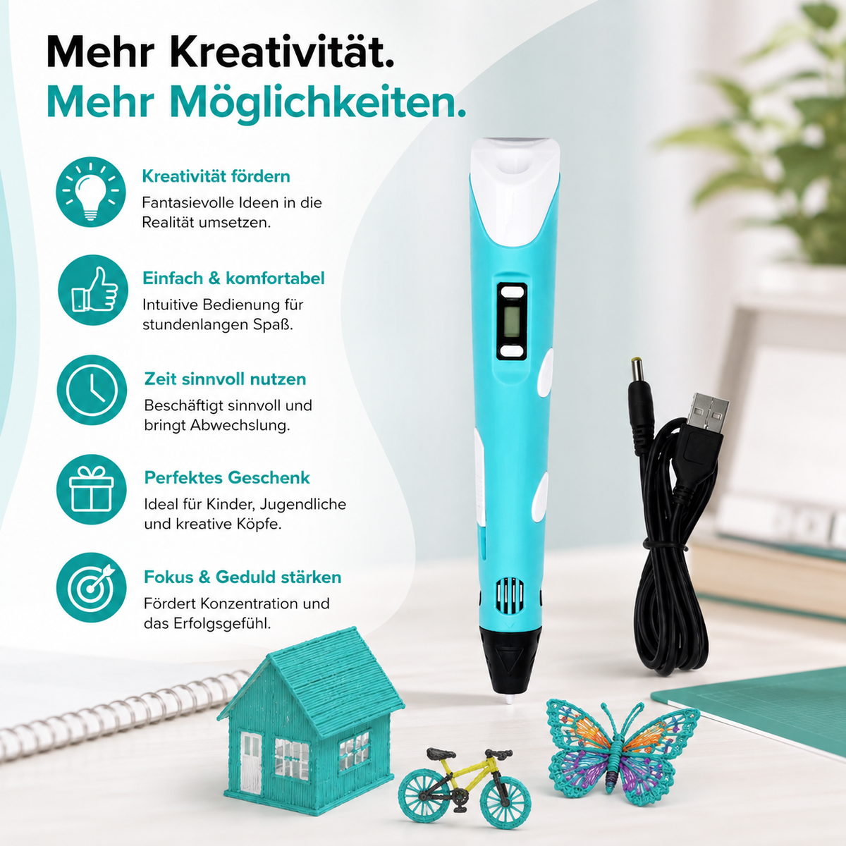 Schlau 3D Stift Pro – Erschaffe deine Welt in echtem 3D!