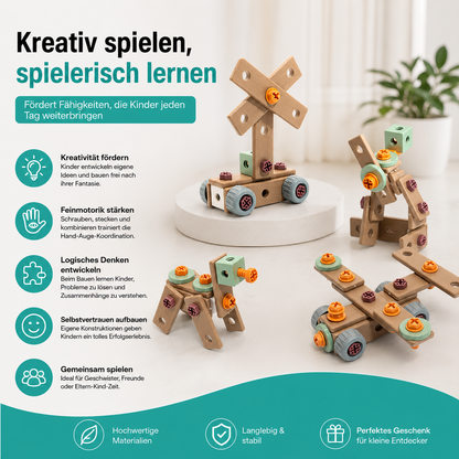 Montessori Werkzeugkasten für Kinder – Kreatives Bauspielzeug
