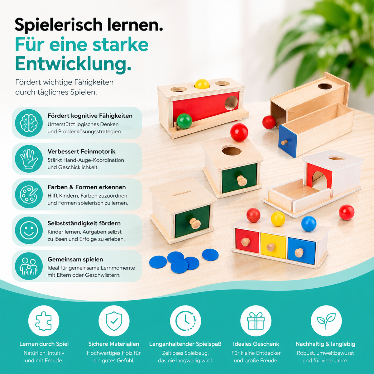 Montessori Schubladen-Spiel – Farben lernen mit Spaß & Logik!