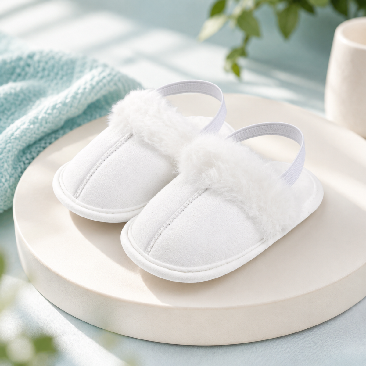 Kuschelige Baby Baumwoll-Sandalen – Weich, Warm & Perfekt für die ersten Schritte! Weiß