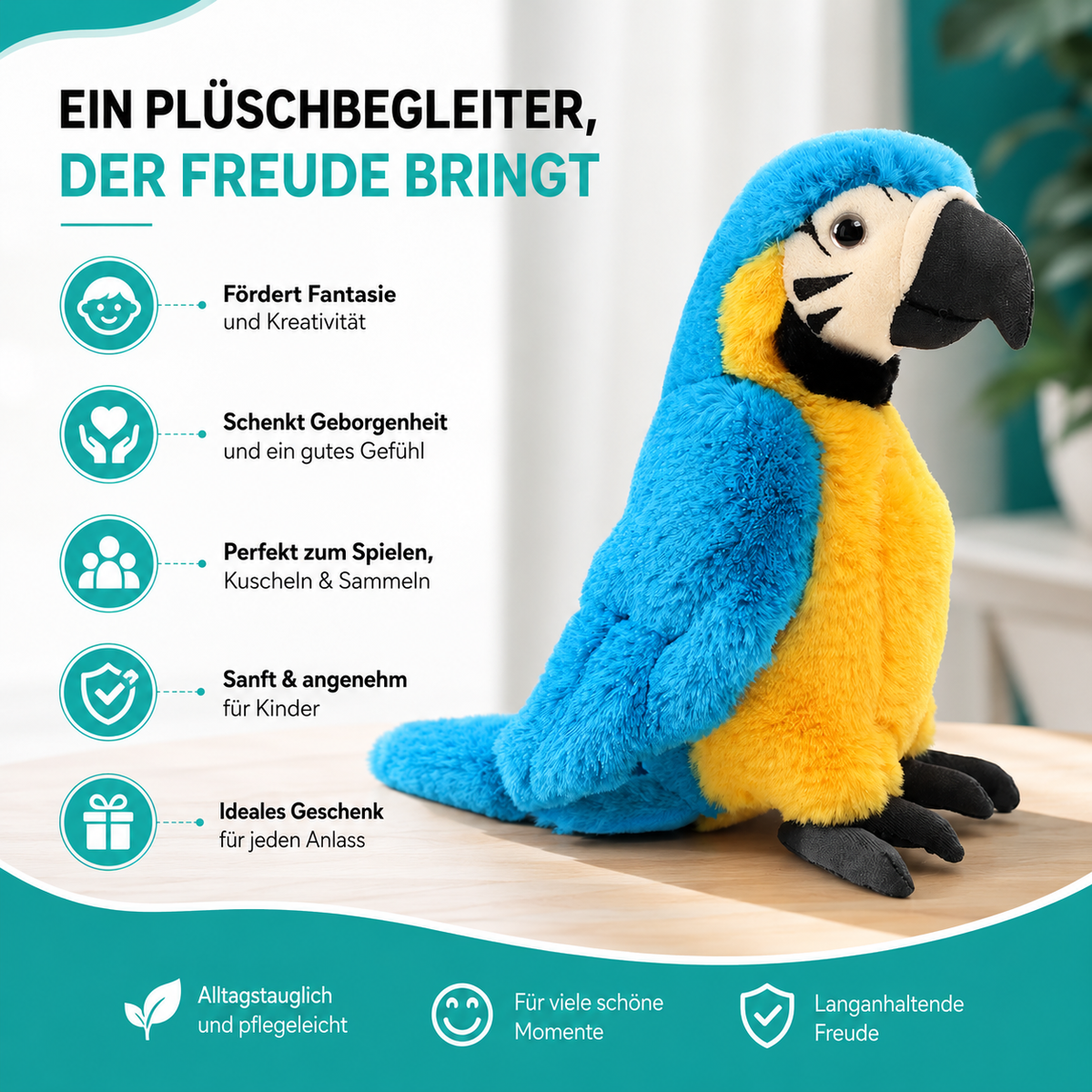 Lebensechte Papageienvogelpuppe – Perfektes Geschenk für Kinder