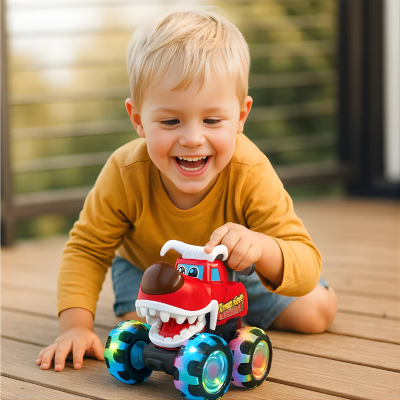 Leuchtender Monster LKW – Rückziehkraft für Kinder