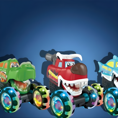 Leuchtender Monster LKW – Rückziehkraft für Kinder