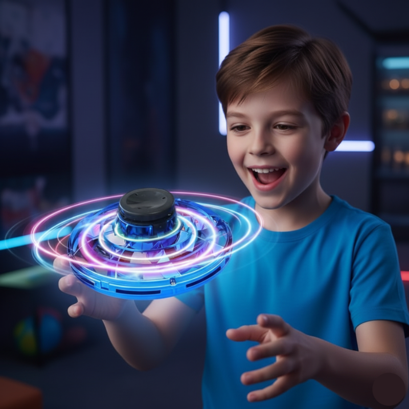 Fliegender LED Kreiselball im UFO-Design