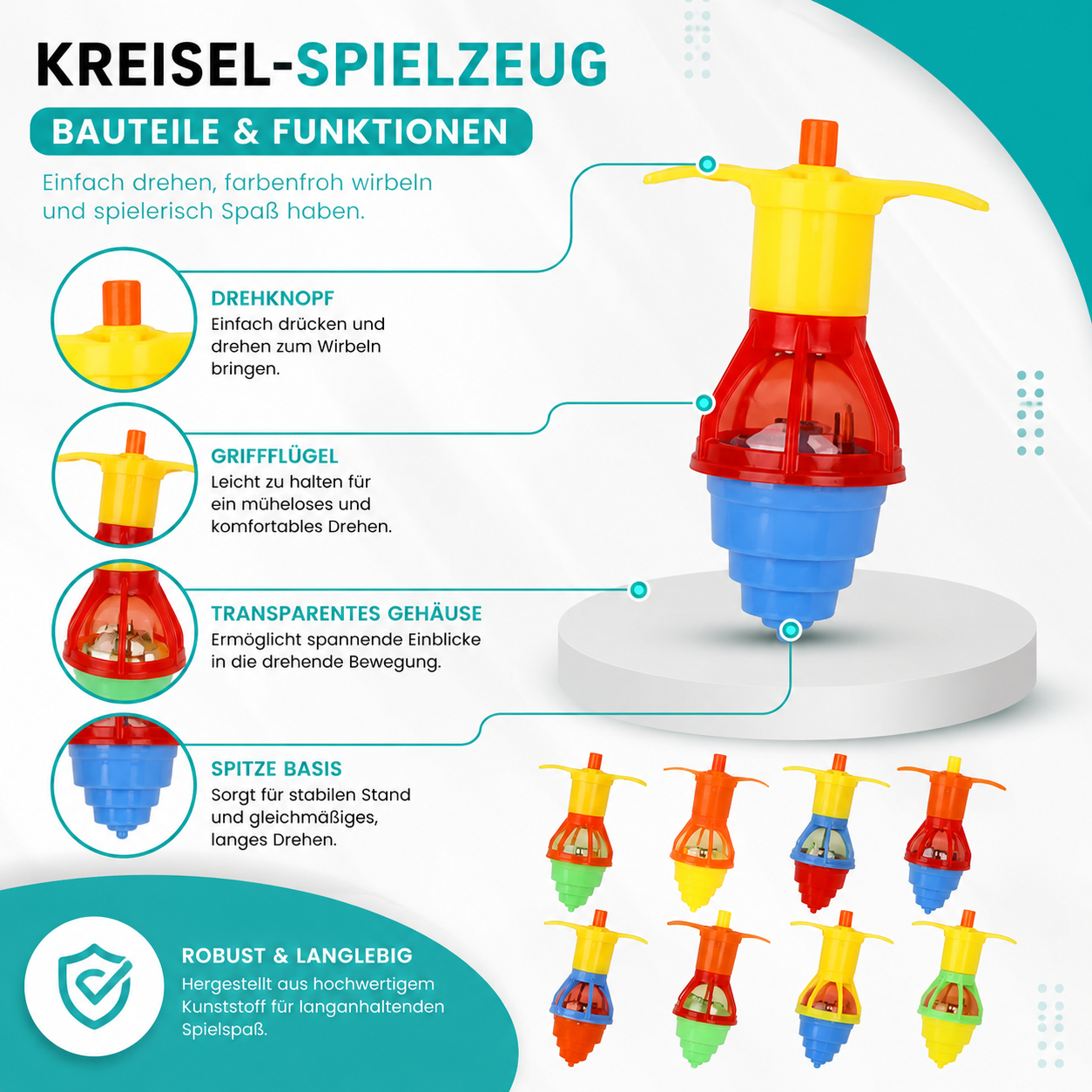 LED Leuchtkreisel Satz – Magischer Drehspaß für Kinder