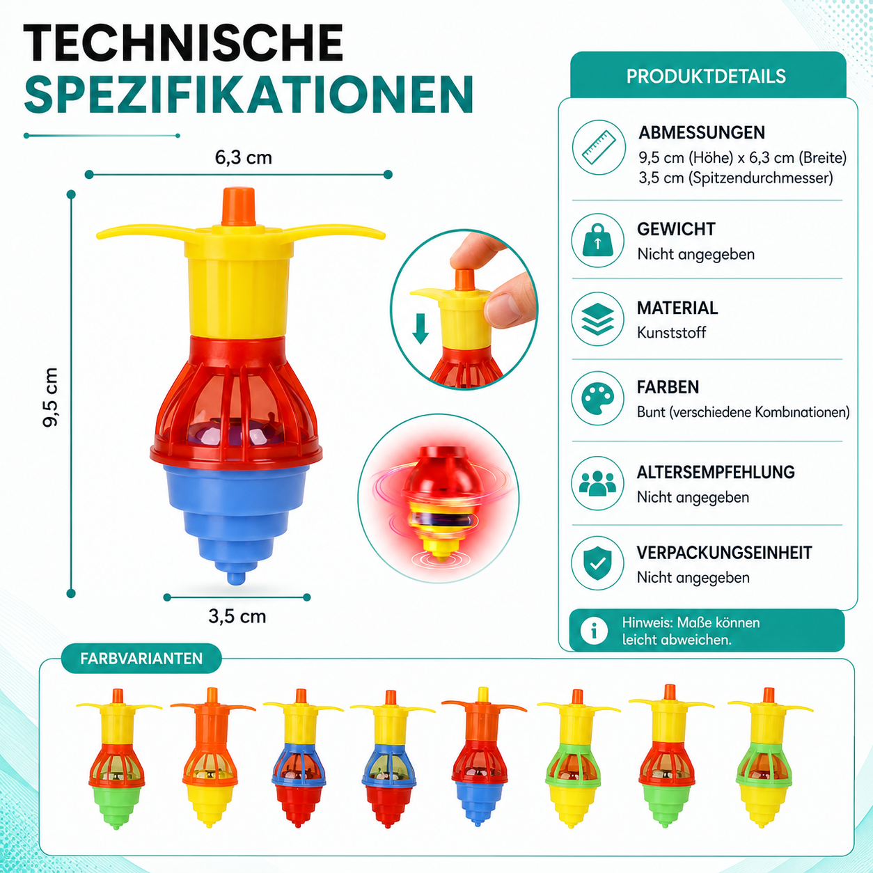 LED Leuchtkreisel Satz – Magischer Drehspaß für Kinder