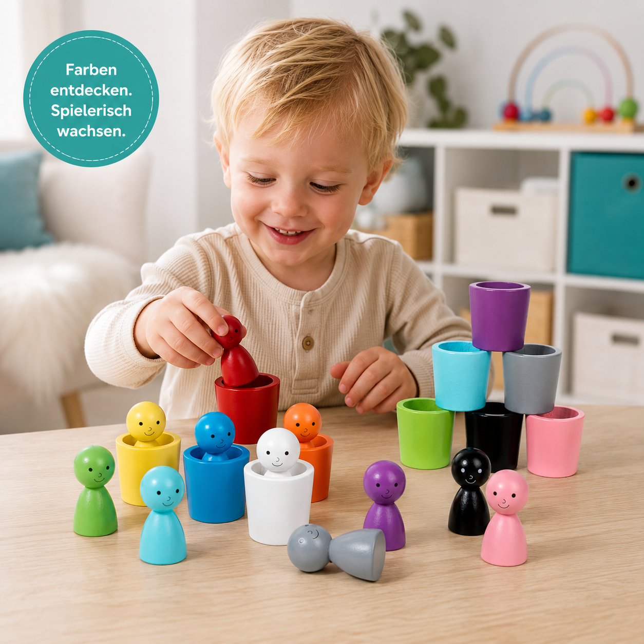 Montessori Holzspielzeug – Farben lernen leicht gemacht