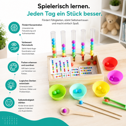 Montessori Farbperlen-Spiel – Lernen, Sortieren & Spaß!