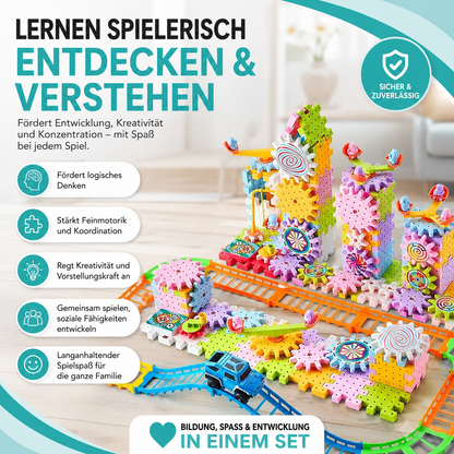 Bunte Zahnräder & Bausteine – Kreatives Lernspiel für Kinder