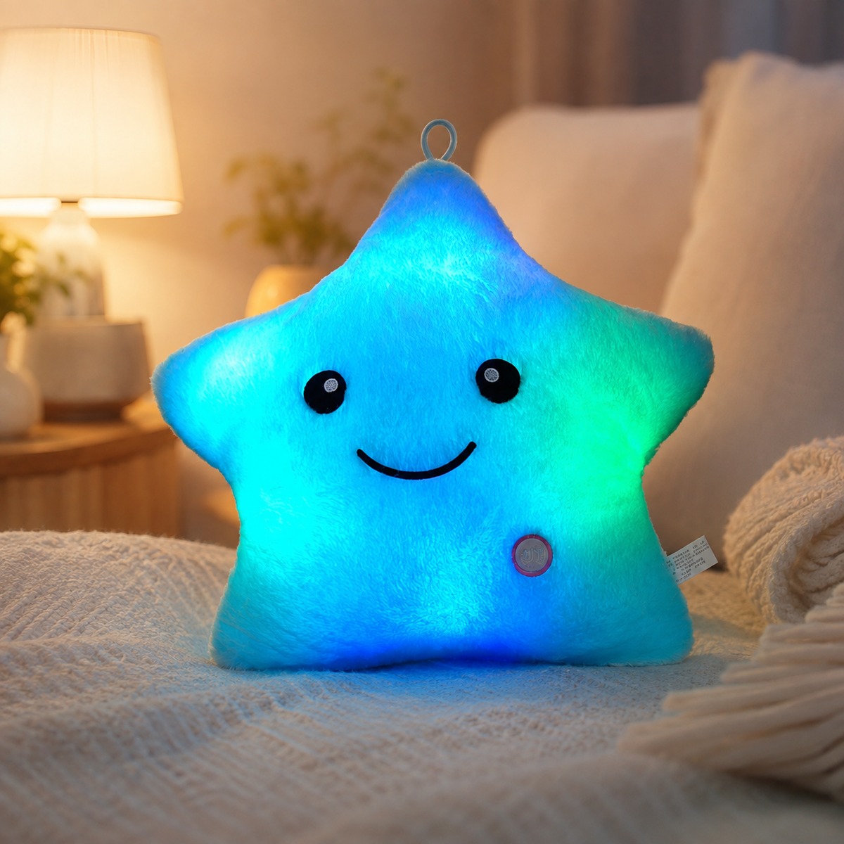 Leuchtender Stern Plüsch – Kuscheltier & LED Nachtlicht Blau