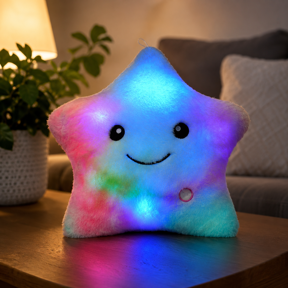 Leuchtender Stern Plüsch – Kuscheltier & LED Nachtlicht Mehrfarbig