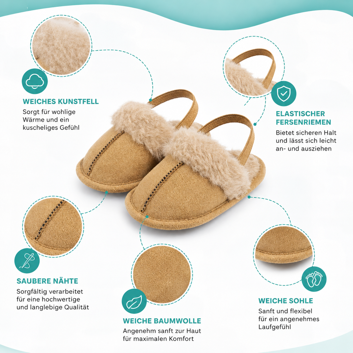 Kuschelige Baby Baumwoll-Sandalen – Weich, Warm & Perfekt für die ersten Schritte!
