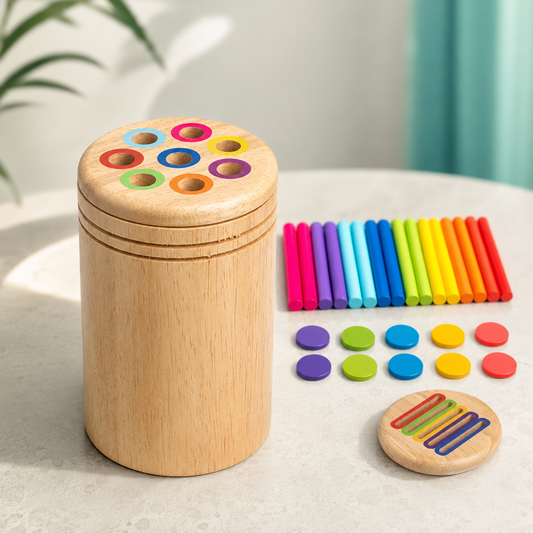 Holz Montessori Sortierspiel – Farben & Formen lernen