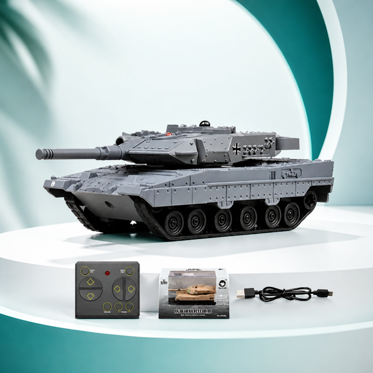 Mini RC SchlachtTank – Realistischer Aktion-Spaß mit sicherem Infrarot-Duell Grau