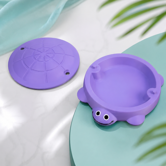 Mini Schildkröten Sand Deko – Entspannender Schreibtisch-Begleiter Lila