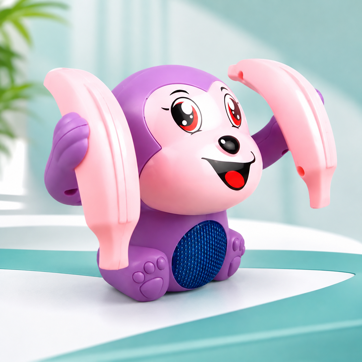 Interaktiver Krabbelaffe mit Musik & Licht – Spielerischer Krabbelspaß für Babys lila