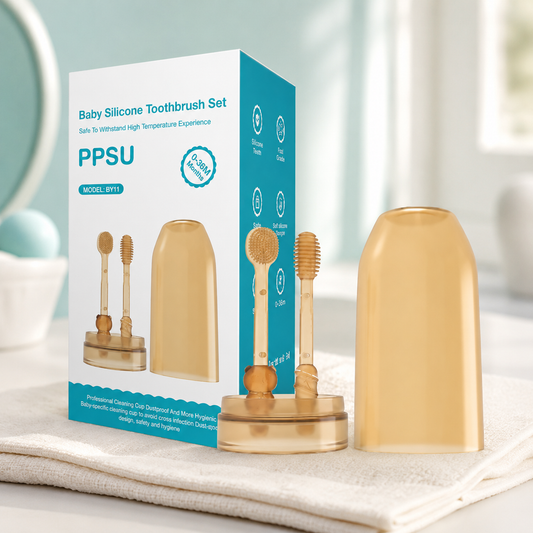 MAMIJOY 3-in-1 Silikon Baby Zahnbürste – Sanfte Pflege für Zunge & Zähne