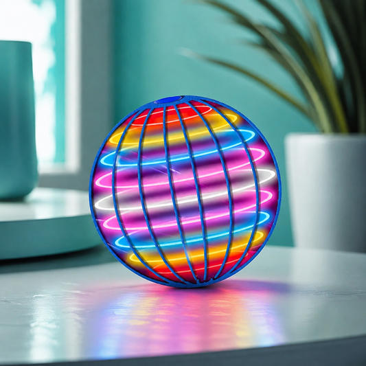 Magischer schwebender LED Ball mit bunten Lichtern Blau