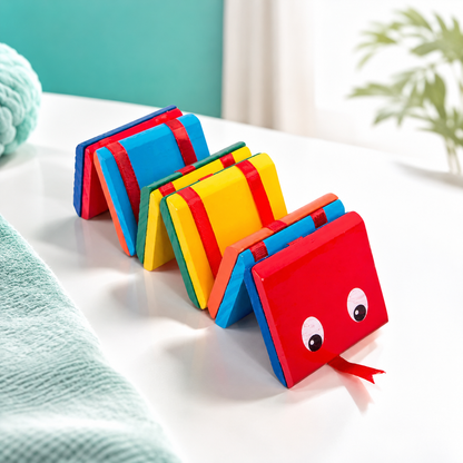 Farbenfrohes Lernspiel aus Holz für spielerisches Entdecken.