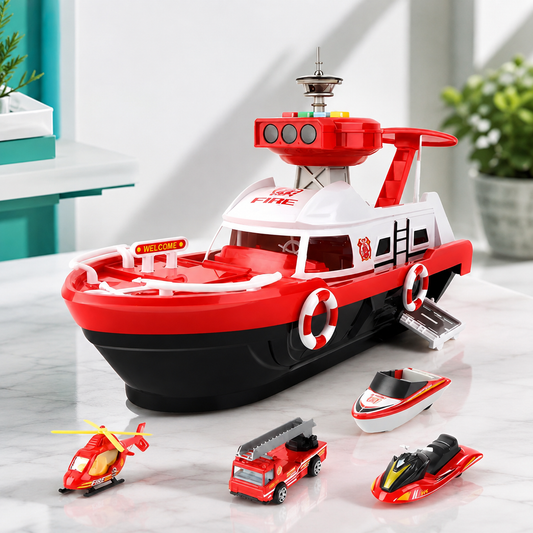 Magisches Spielboot mit Licht, Musik & Rennspaß für Kinder Rot