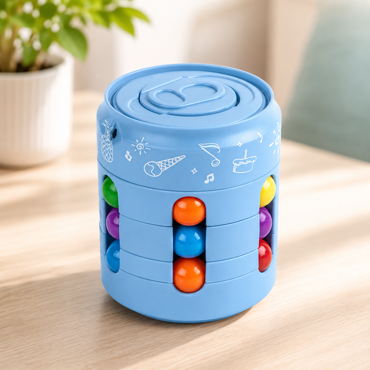 Magisches rotierendes Bohnen-Puzzle-Würfelspiel Blau