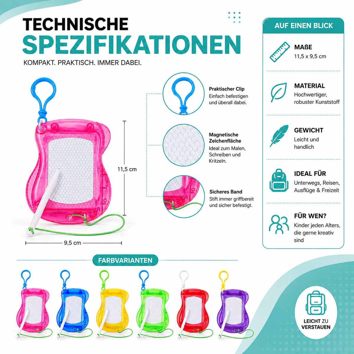 Übersichtliche Darstellung der Produktdetails und Varianten.
