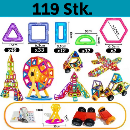 Magnetische Bausteine Satz für Kinder 119 Stück
