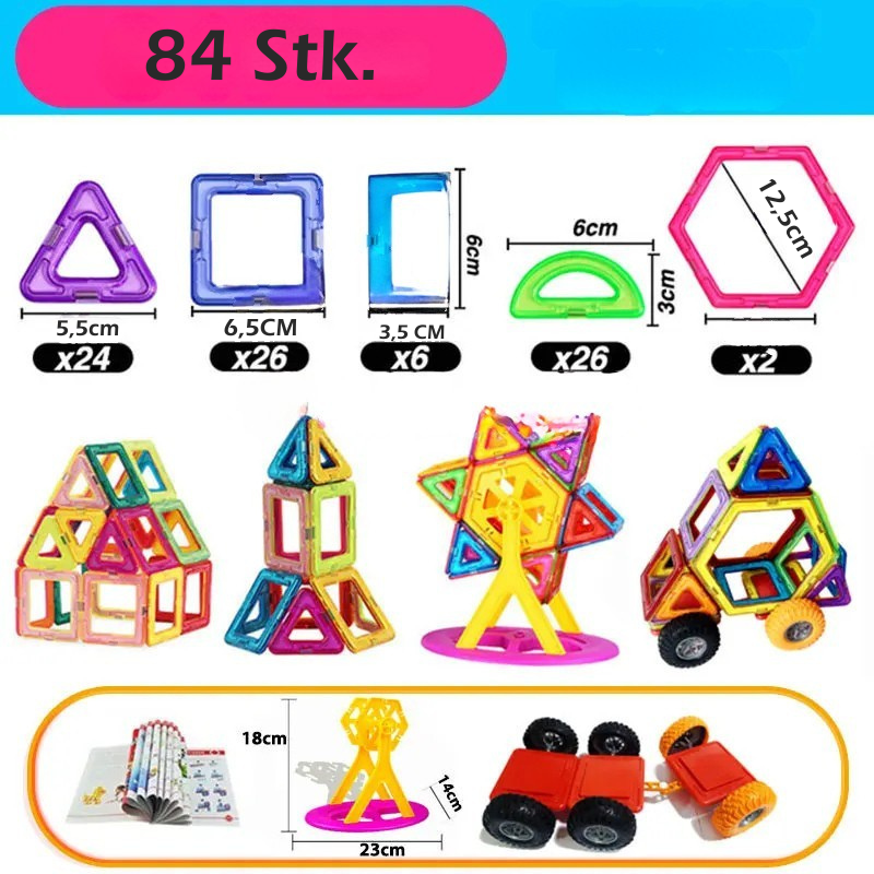 Magnetische Bausteine Satz für Kinder 84 Stück
