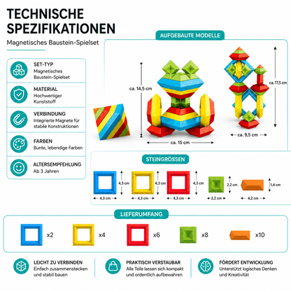 Montessori Pyramiden-Stapelset – 30 Bausteine für kreativen Spielspaß