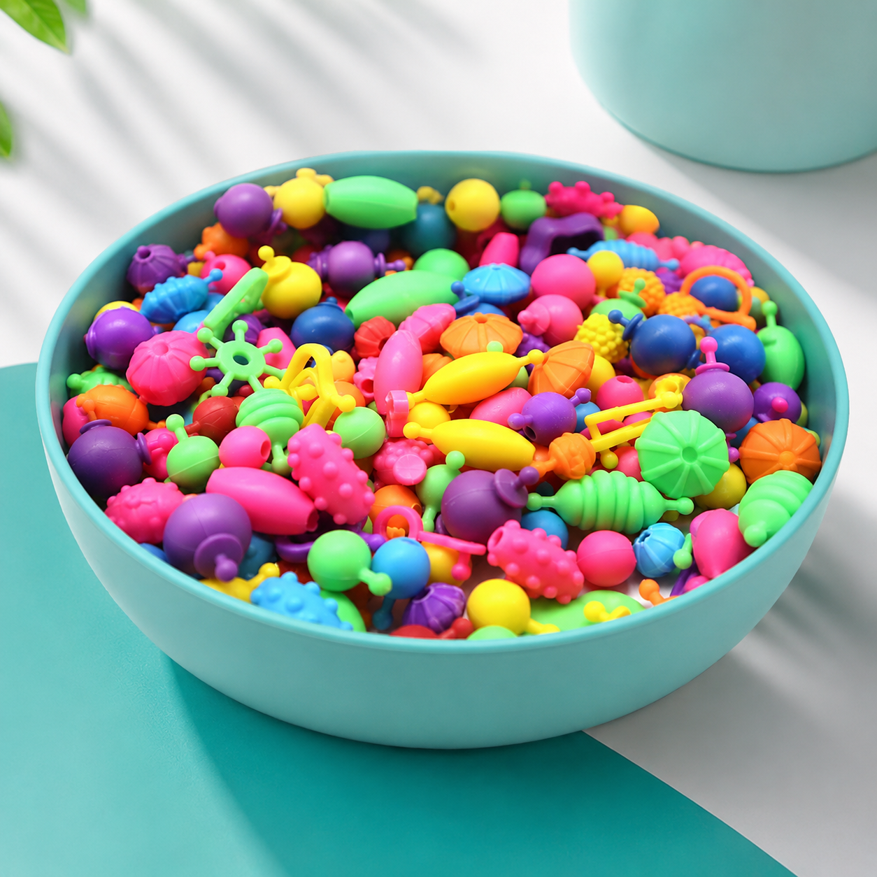 100-teiliges Pop-Perlen DIY-Schmuckset – Kreativer Prinzessinnen-Bastelspaß