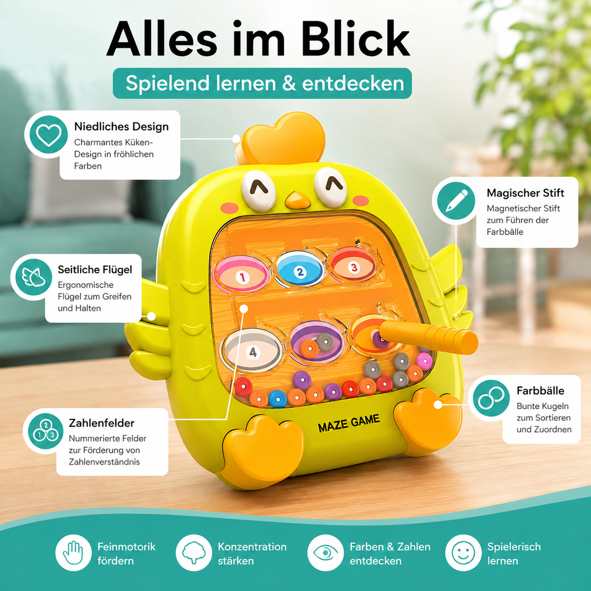 Magnetisches Lern-Labyrinth für Kinder – Fokus, Spaß & Denken
