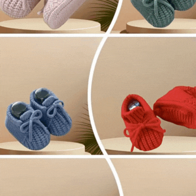 Weiche Baby Strickschuhe – Atmungsaktiv & Sicher 0–18 Monate